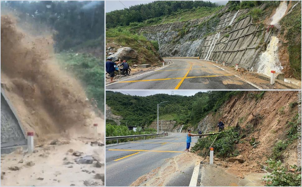 Dat da tran xuong Quoc lo 19 da duoc hot don. Anh: Hoai Phuong