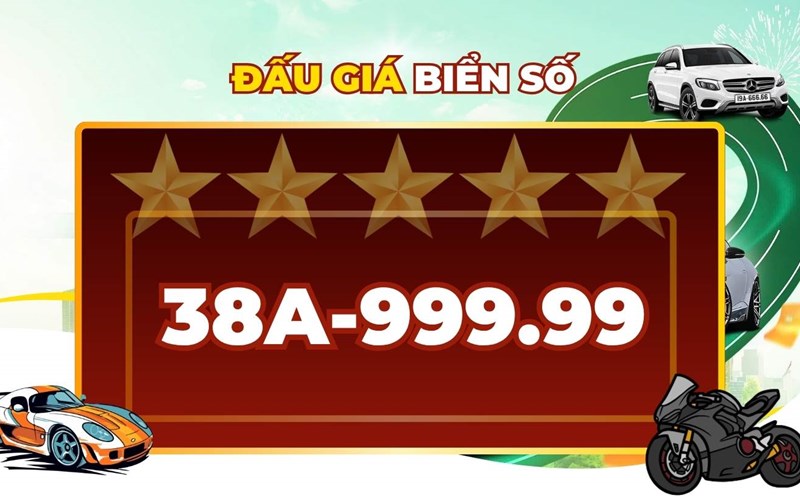 License plate 38A-999.99 will be available in the auction on the afternoon of October 31