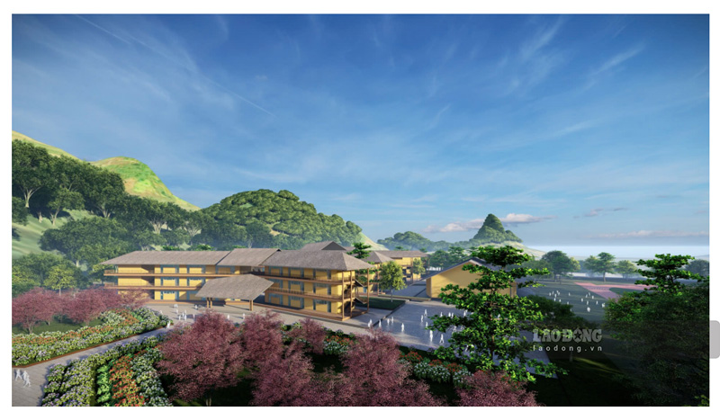 Perspective of the school in Muong Khuong commune, Lao Cai province after completion. Photo: Dinh Dai