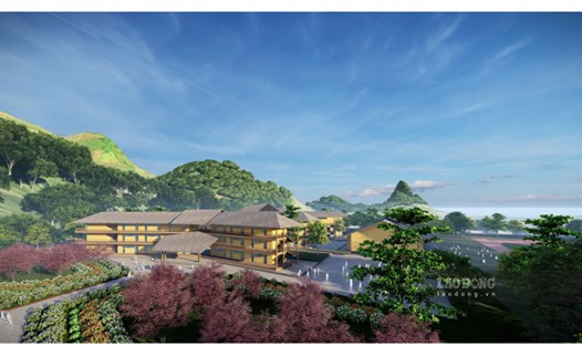 Phối cảnh trường học tại xã Mường Khương, tỉnh Lào Cai sau khi hoàn thành. Ảnh: Đinh Đại