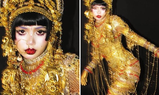 Tạo hình Halloween của Lisa (Blackpink) gây bão mạng. Ảnh: chụp màn hình