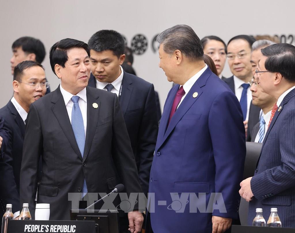 Politburo member and President Luong Cuong met with General Secretary and President of China Xi Jinping. Photo: VNA