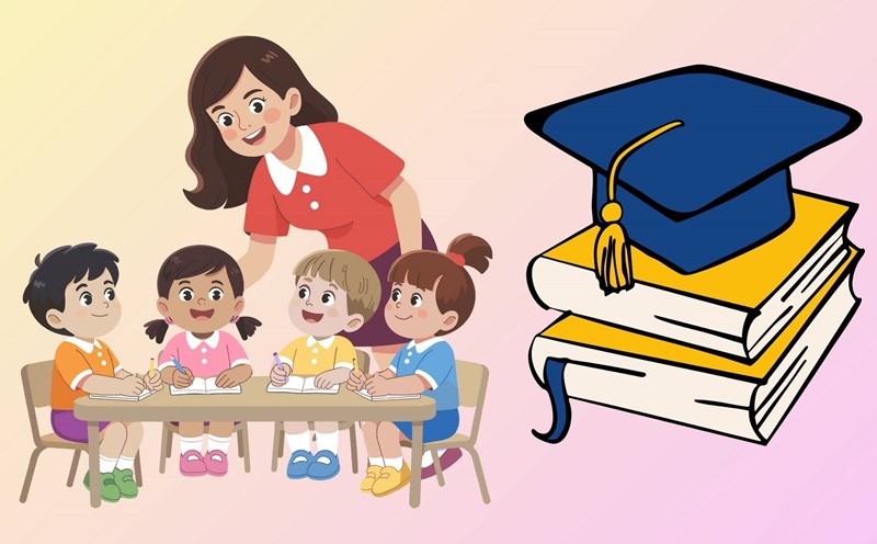 The Ministry of Education and Training plans to meet the standards on the training qualifications of senior preschool teachers. Graphics: Linh Dan