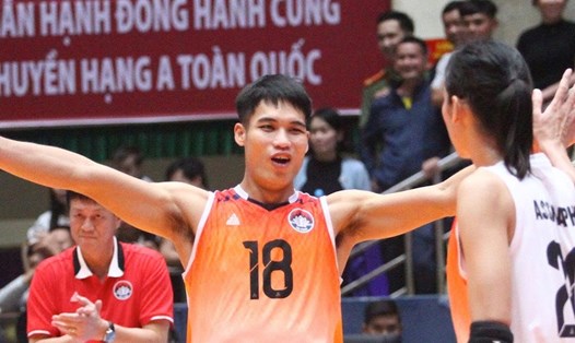 Hà Tĩnh là đội cuối cùng giành quyền vào chung kết tại Giải bóng chuyền hạng A quốc gia 2025. Ảnh: VFV