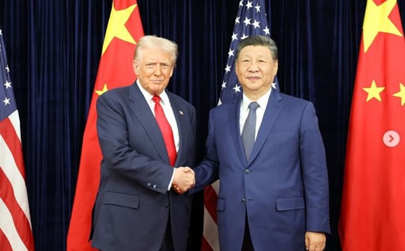 General Secretary and President of China Xi Jinping and US President Donald Trump in Busan, South Korea, on October 30, 2025. Photo: Xinhua