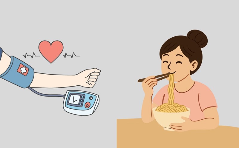 Reasons why people with high blood pressure should not eat too much noodles. Graphics: Minh Chau