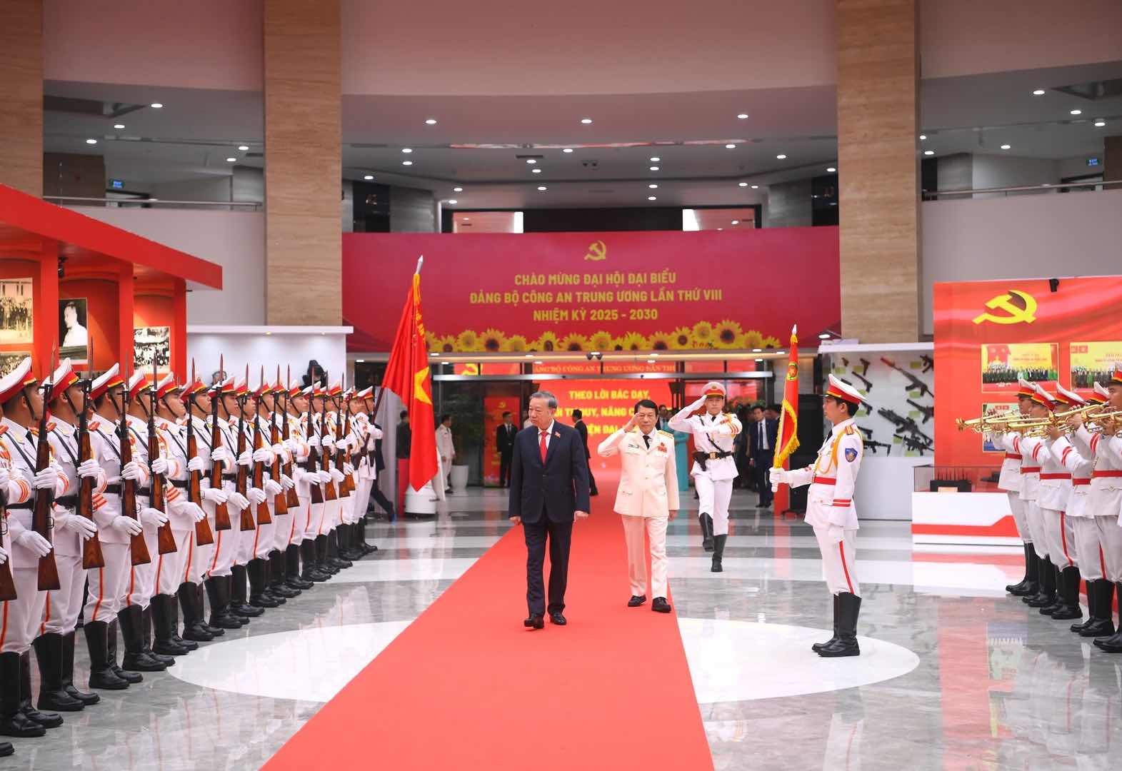 Tong Bi thu To Lam den du Dai hoi dai bieu Dang bo Cong an Trung uong lan thu VIII, nhiem ky 2025 – 2030. 