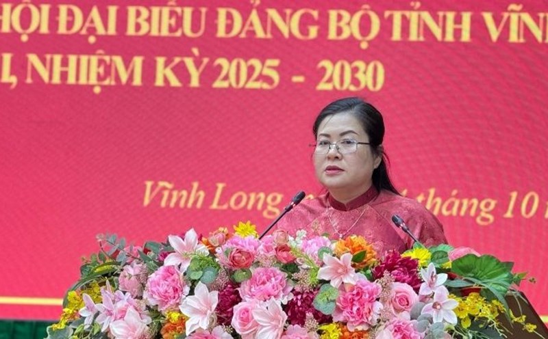 Comrade Nguyen Thi Minh Trang, member of the Provincial Party Standing Committee, Head of the Provincial Party Committee's Propaganda and Mass Mobilization Department, spoke at the press conference. Photo: Hoang Loc