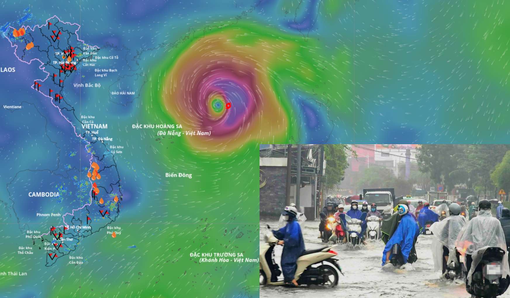 Storm No. 11 Matmo is forecast to cause heavy rain in the North from the night of October 5. Source of the storm location at 12:00 on October 4: Vietnam Disaster Monitoring System