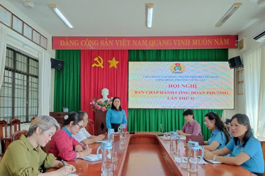 View of the Vung Tau Ward Trade Union Executive Committee meeting. Photo: PVT Union