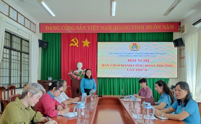 View of the Vung Tau Ward Trade Union Executive Committee meeting. Photo: PVT Union