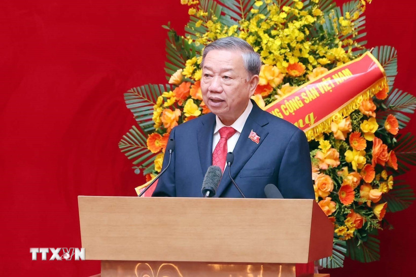 General Secretary To Lam speaks at the 8th Central Public Security Party Congress, term 2025 - 2030. Photo: VNA