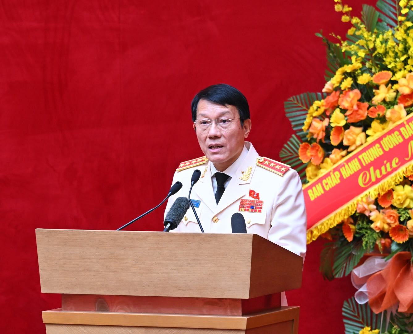 General Luong Tam Quang - Minister of Public Security - delivered the opening speech of the Congress. Photo: Ministry of Public Security