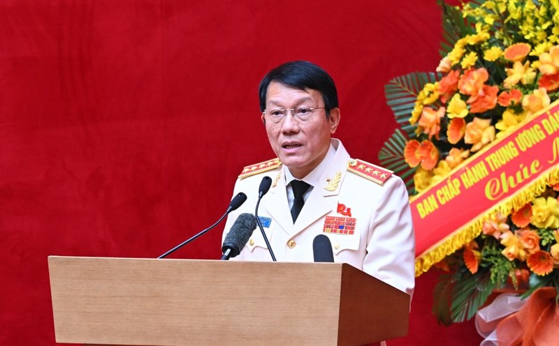 General Luong Tam Quang - Minister of Public Security - delivered the opening speech of the Congress. Photo: Ministry of Public Security