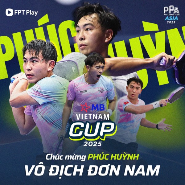 Phuc Huynh vo dich giai pickleball PPA Tour Asia - Vietnam Cup 2025. Anh: PPA Tour