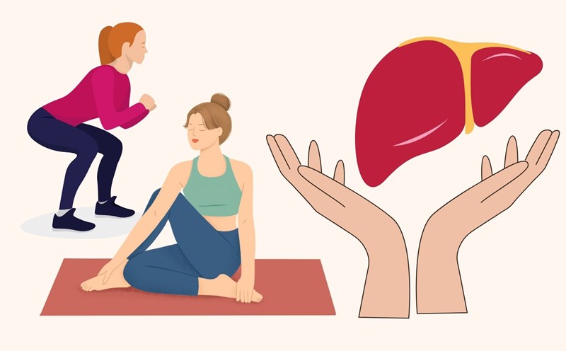 Simple exercises to effectively detoxify the liver. Graphics: Linh Dan