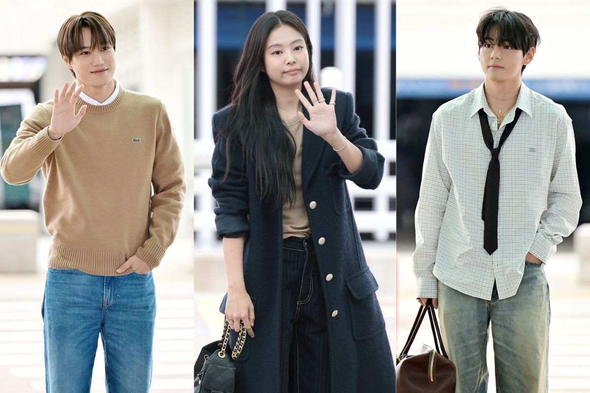 Kai, Jennie and V were all present at Incheon airport in the morning of the same day. Photo: cut from video