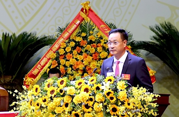 Quang Tri Provincial Party Secretary Le Ngoc Quang delivered the opening speech. Photo: Cong Sang