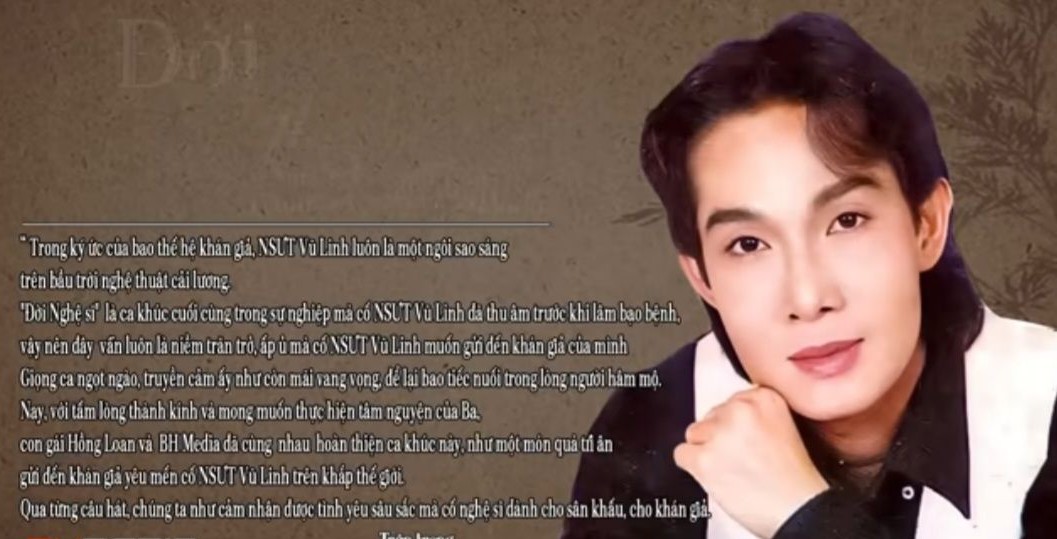 Meritorious Artist Vu Linh recorded the song "Artist's Life" before getting sick. Photo: VH Loan.