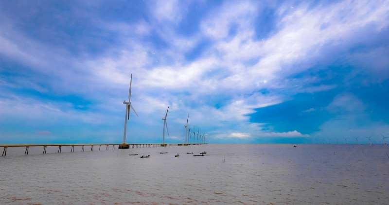 Vinh Long海域が再生可能エネルギーセンターになる。写真:Hoang Loc