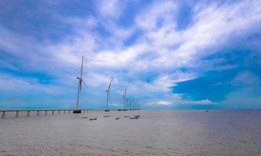 Vùng biển Vĩnh Long trở thành trung tâm năng lượng tái tạo. Ảnh: Hoàng Lộc