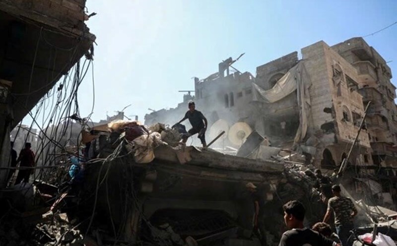 Gaza City in an Israeli attack on September 11, 2025. Photo: Xinhua