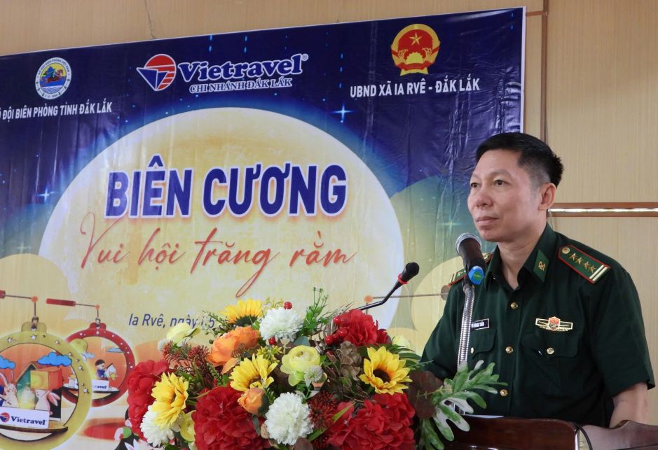 Dai ta Do Quang Tham – Chinh uy Ban Chi huy Bo doi Bien phong tinh Dak Lak phat bieu. Anh: Bao Trung