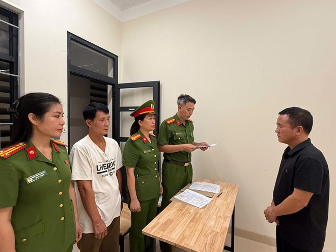 Các đối tượng trong vụ án ở Hải Phòng bị khởi tố, bắt tạm giam. Ảnh: Bộ Công an