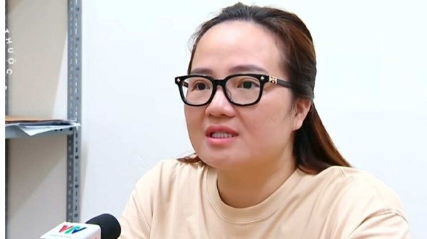 Hoang Huong at the police station. Photo: VTV