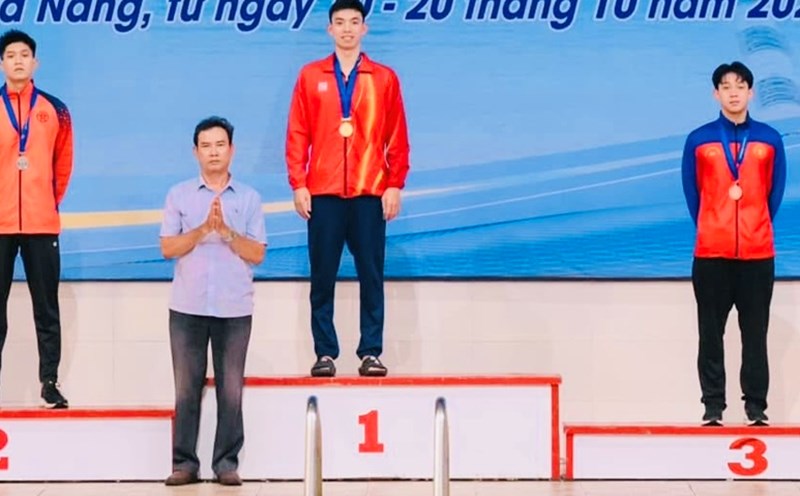 Nguyen Huy Hoang is still the athlete with the best result in the 1,500m freestyle event in Vietnam. Photo: Vietnam Water Sports Association