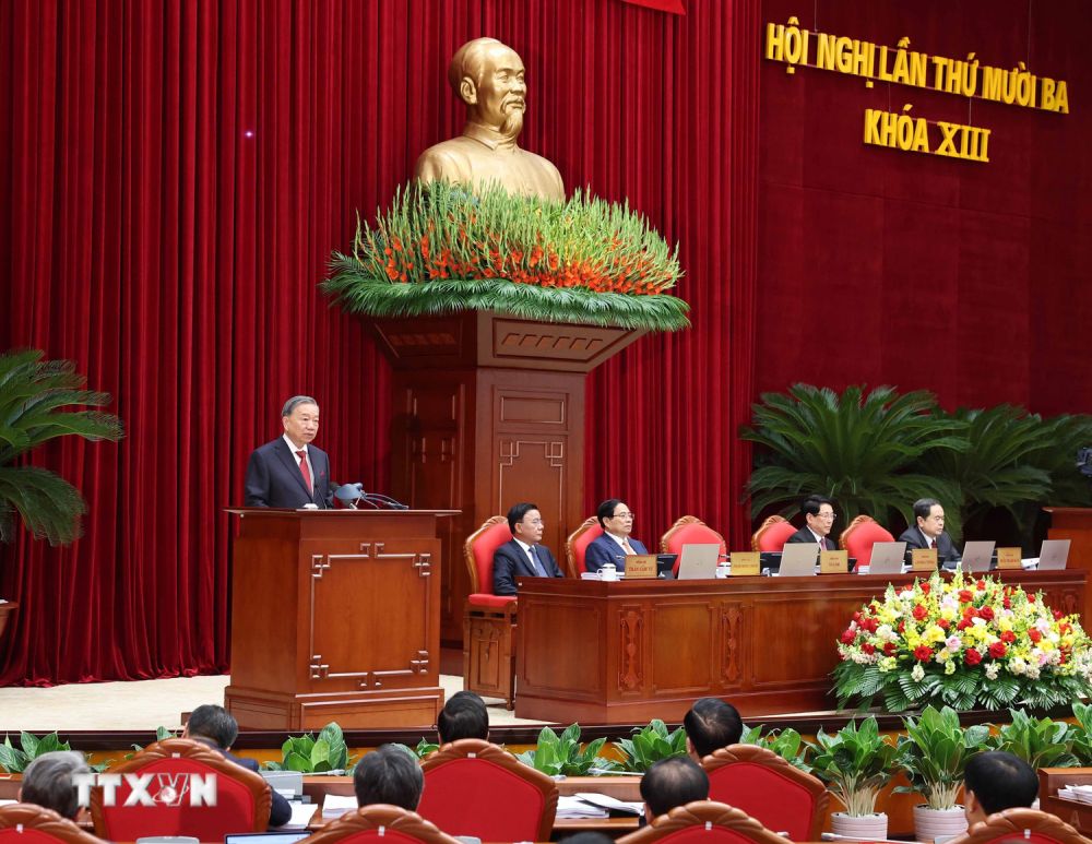 Tong Bi thu To Lam phat bieu khai mac Hoi nghi Trung uong 13 khoa XIII. Anh: TTXVN