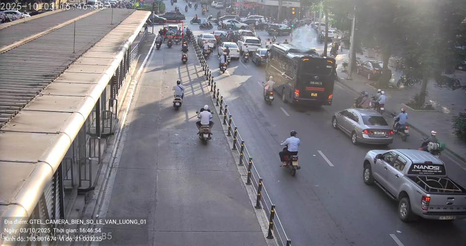Camera AI ghi nhận vi phạm trật tự ATGT trên đường Lê Văn Lương. Ảnh: Cục CSGT