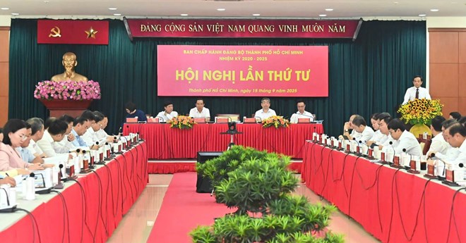 The 4th Conference of the Ho Chi Minh City Party Committee Executive Committee, term 2020 - 2025. Photo: Viet Dung