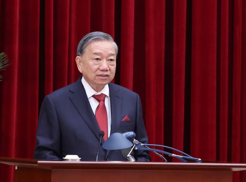 General Secretary To Lam delivered the opening speech at the 13th Conference of the 13th Party Central Committee. Photo: Thong Nhat/VNA