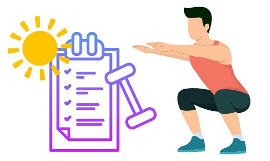Tập thể dục vào buổi sáng giúp tăng cường sức mạnh. Đồ họa: Thanh Thanh