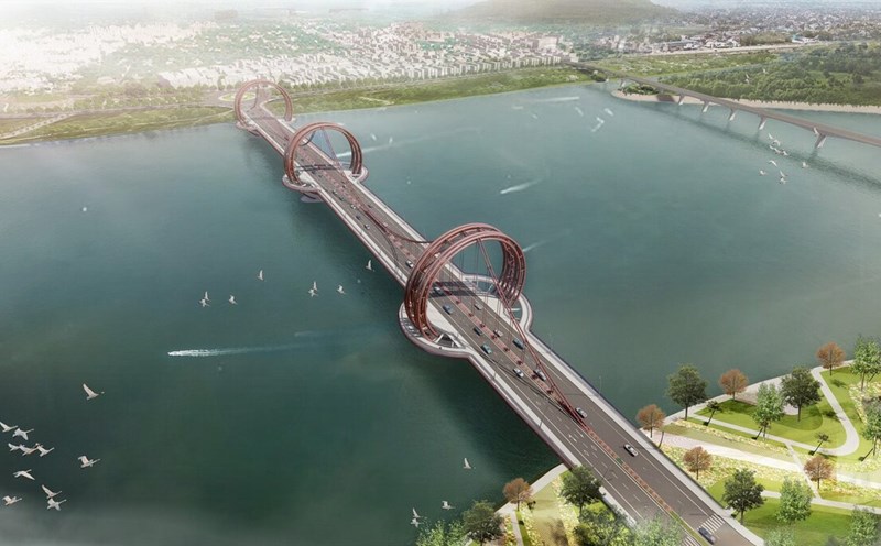 Tra Khuc 1 bridge across Tra Khuc river, Quang Ngai province will start construction at the end of 2025. Photo: Investor