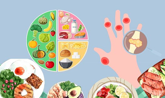 Chế độ ăn uống, thói quen hằng ngày có tác động đến quá trình bài tiết axit uric ra khỏi cơ thể. Đồ họa: Hạ Mây