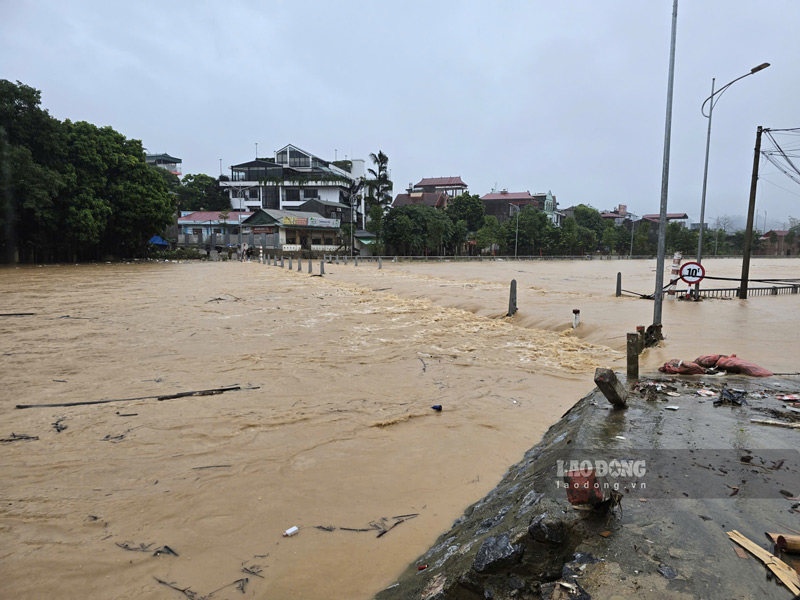 Floods on rivers in Cao Bang are rising very quickly. Photo: Tan Van