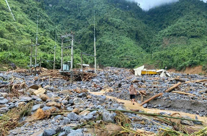 Nhieu du an thuy dien tren dia ban tinh Lao Cai bi hu hong nang ne sau mua lu. Anh: Van Duc