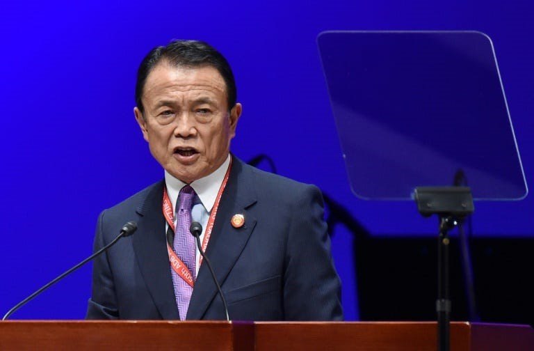 아소 다로 - 일본 전 총리. 사진: AFP