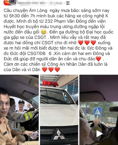Nguoi dan dang tai bai viet cam on luc luong chuc nang tren mang xa hoi. Anh: Tien Ngoc - To The