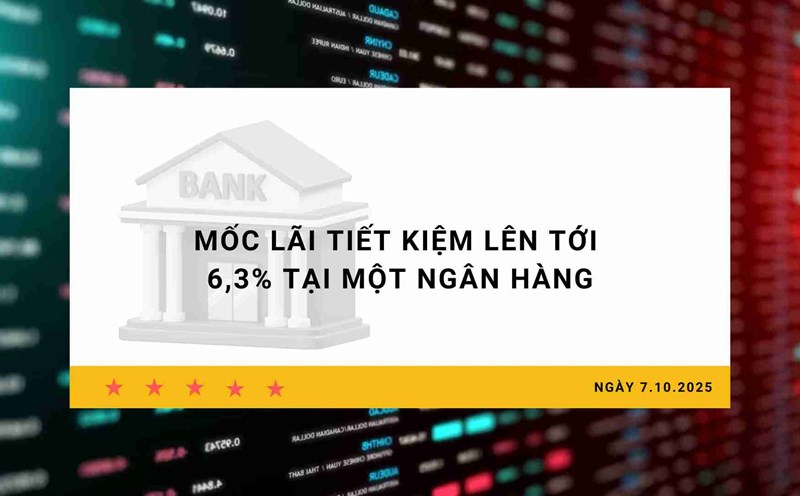 Interest rate 7.10: Savings interest rate reached 6.3% at a bank