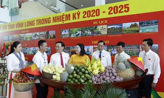 Triển lãm thành tựu kinh tế - xã hội và trưng bày sản phẩm nông nghiệp tiêu biểu chào mừng Đại hội Đảng bộ tỉnh Vĩnh Long lần thứ I, nhiệm kỳ 2025 - 2030. Ảnh: Hoàng Lộc