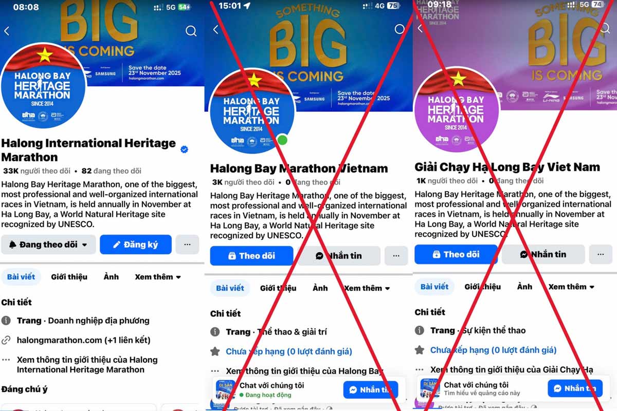 Người dùng mạng xã hội cần chú ý phân biệt fanpage chính thức và các trang giả mạo. Ảnh: Công an Quảng Ninh