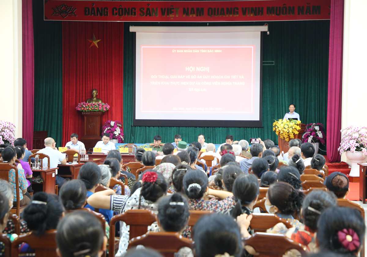 View of the dialogue conference at the People's Committee of Dai Lai commune, Bac Ninh province. Photo: Linh Ngoc
