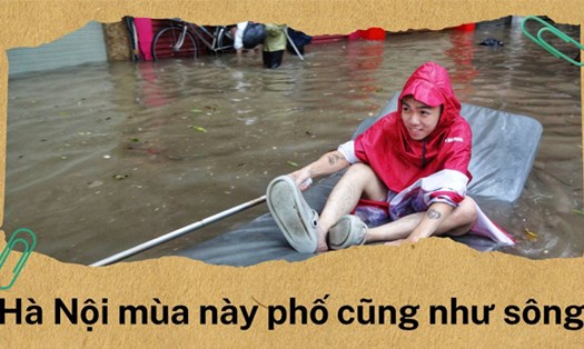 Câu hát nhạc chế về Hà Nội ngập nặng.