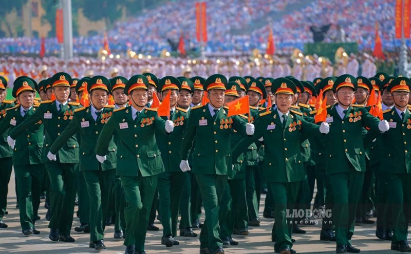 The Vietnamese Veterans Association participated in a parade and march at the 80th Anniversary of the Successful August Revolution and National Day on September 2. Photo: Tuan Anh