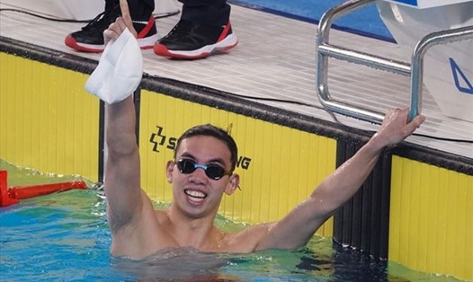 Kình ngư Nguyễn Huy Hoàng đang tranh tài Giải vô địch quốc gia 2025. Ảnh: Nguyễn Đăng