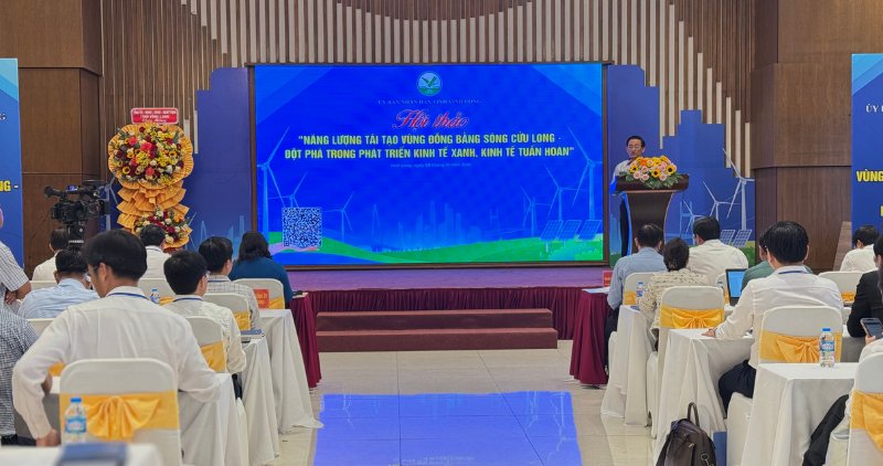 The workshop discussed solutions for developing renewable energy and upgrading power infrastructure in the Mekong Delta. Photo: Hoang Loc