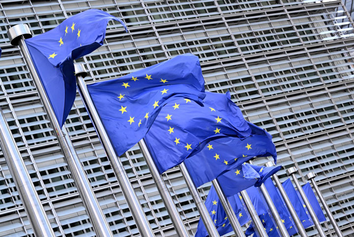 The flag of the European Union (EU) at its headquarters in Brussels ( Belgian). Photo: AFP